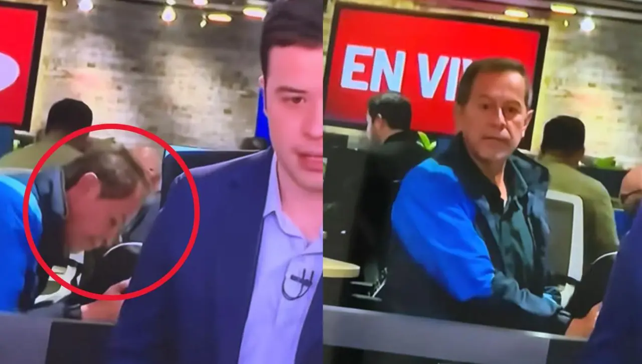 ¿Infidelidad en vivo?: Un hombre es captado muy ‘cariñoso’ con su colega durante la emisión de un noticiero 