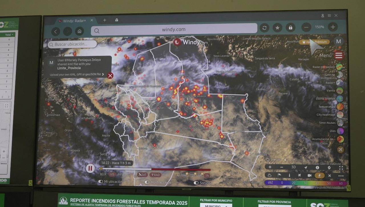 Ocho incendios forestales se registran en Santa Cruz y 1.271 focos de calor