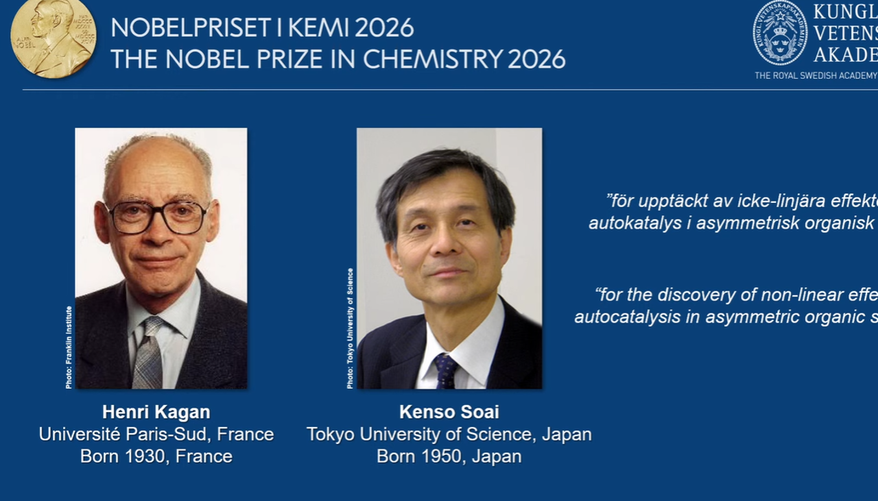 El francés Henri Kagan y el japonés Kenso Soai ganan el premio Nobel de Química