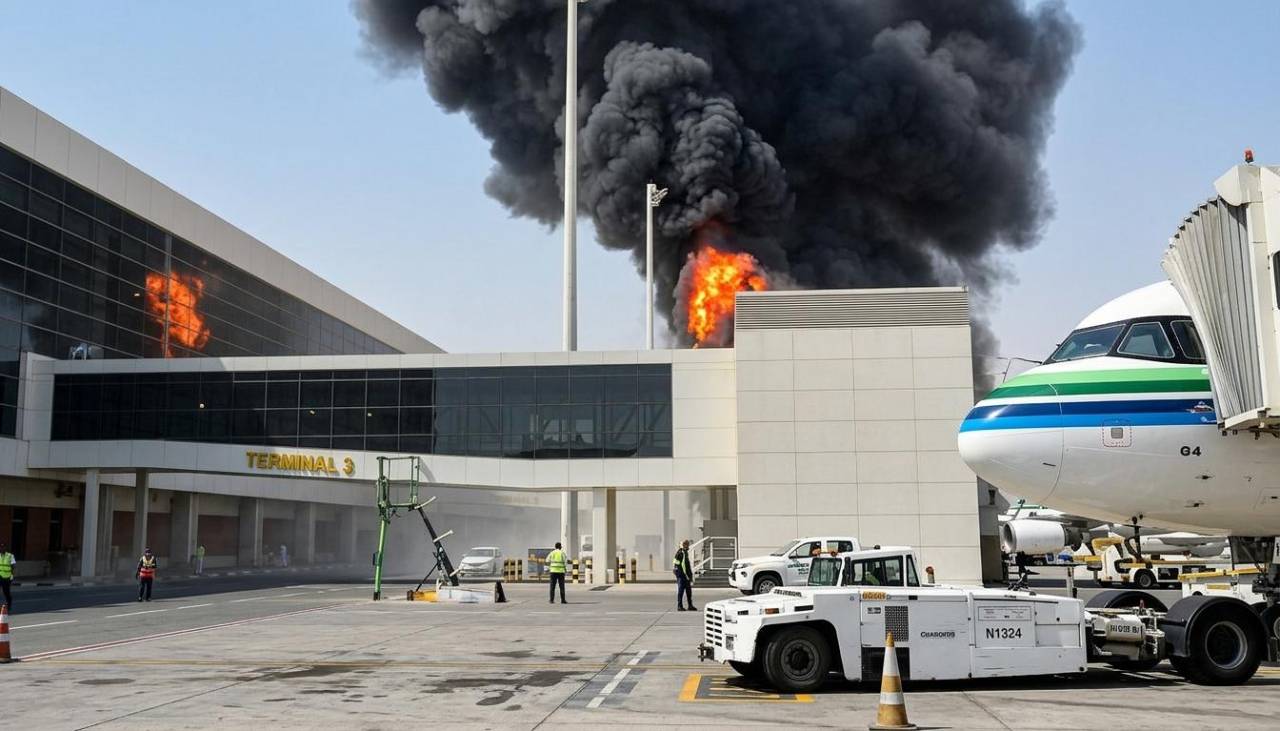 Un proyectil impacta contra la Terminal 4 del aeropuerto internacional Rey Khalid de Riad