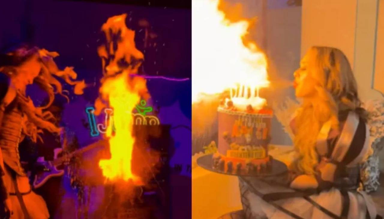 Por hacer un trend viral, una influencer se quema el rostro durante su cumpleaños