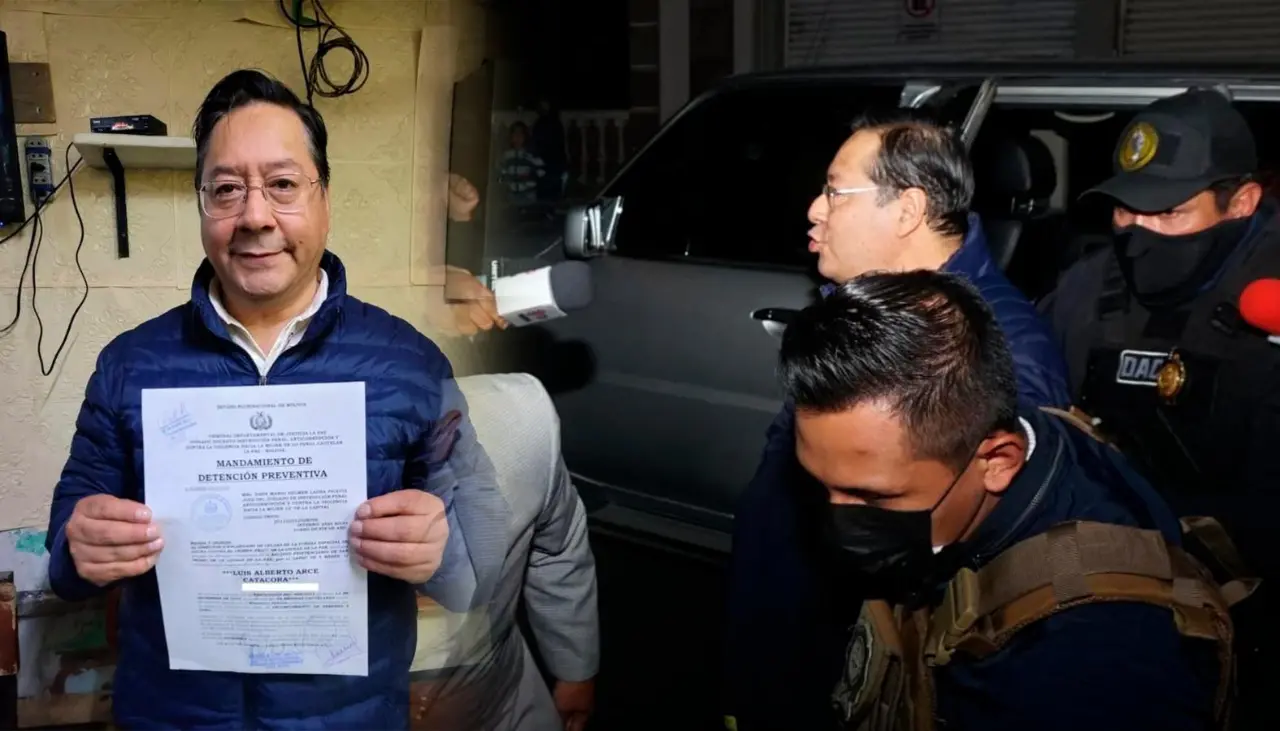 “No nos hemos ido”, dijo Luis Arce al momento de ser ingresado a la cárcel de San Pedro