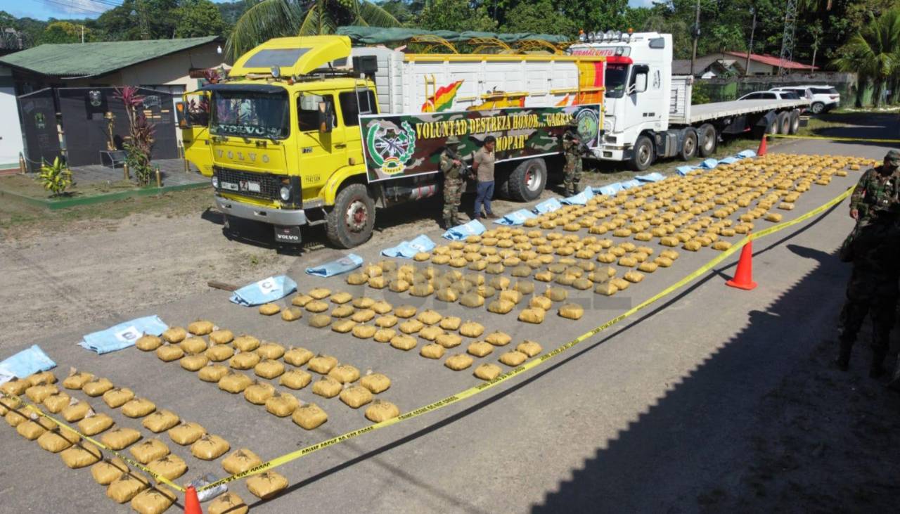 Trópico: Cae camionero con cerca de media tonelada de marihuana camuflada en medio de ladrillos de construcción 