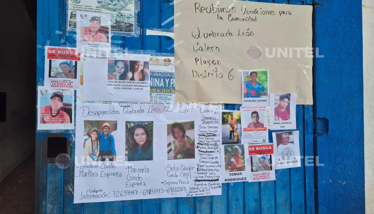 Tragedia en El Torno: Familias no pierden la esperanza y pegan fotos de desaparecidos en el coliseo