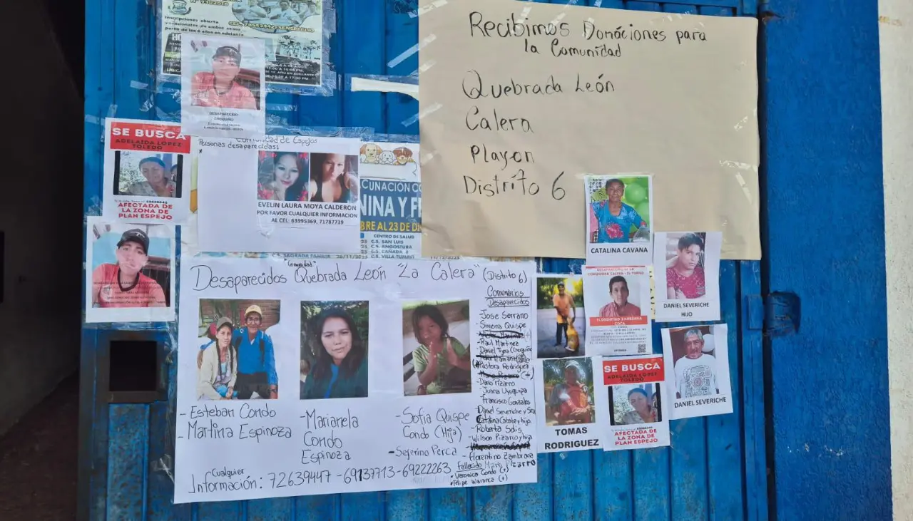 Tragedia en El Torno: Familias no pierden la esperanza y pegan fotos de desaparecidos en el coliseo