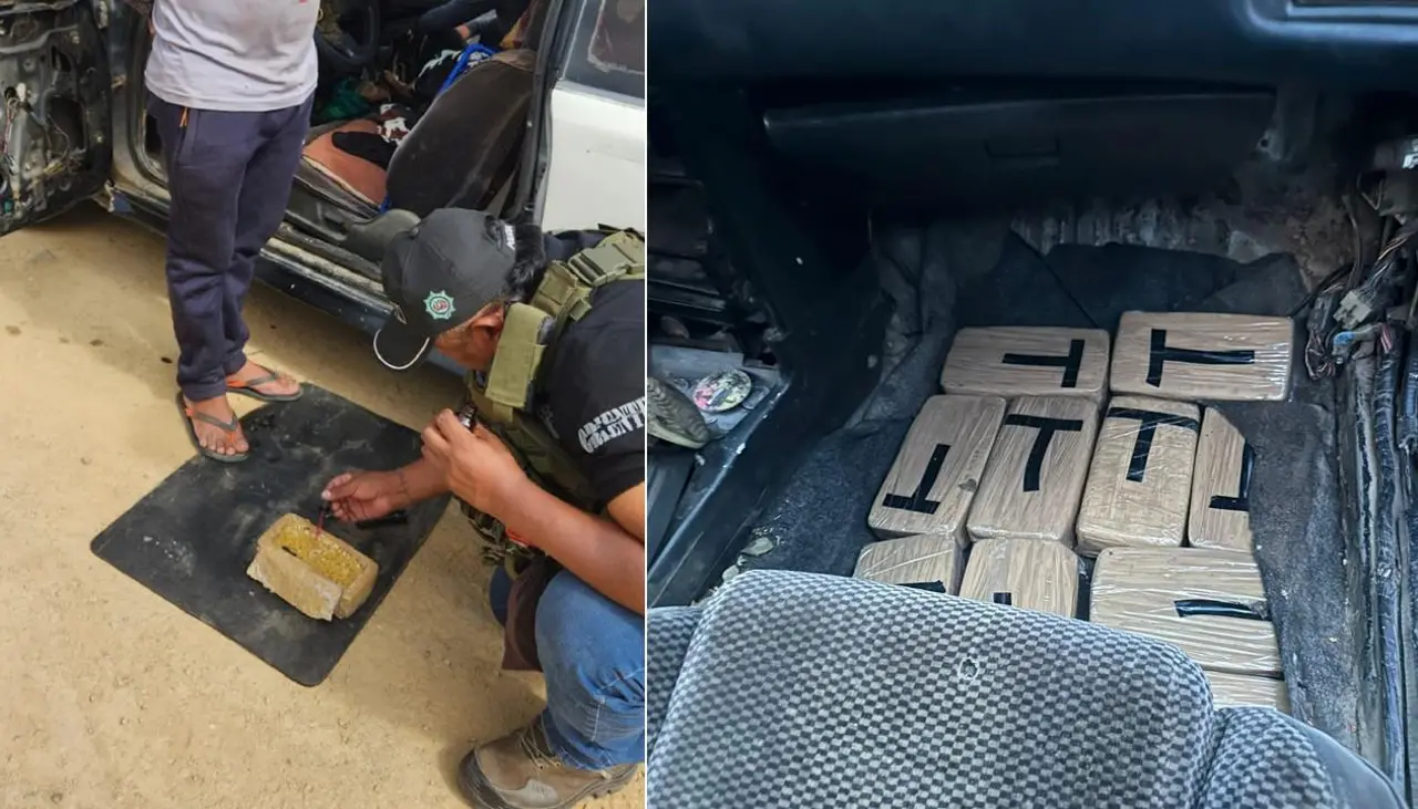 En Mairana, hallan a una pareja traficando más de 40 kilos de droga en un vehículo