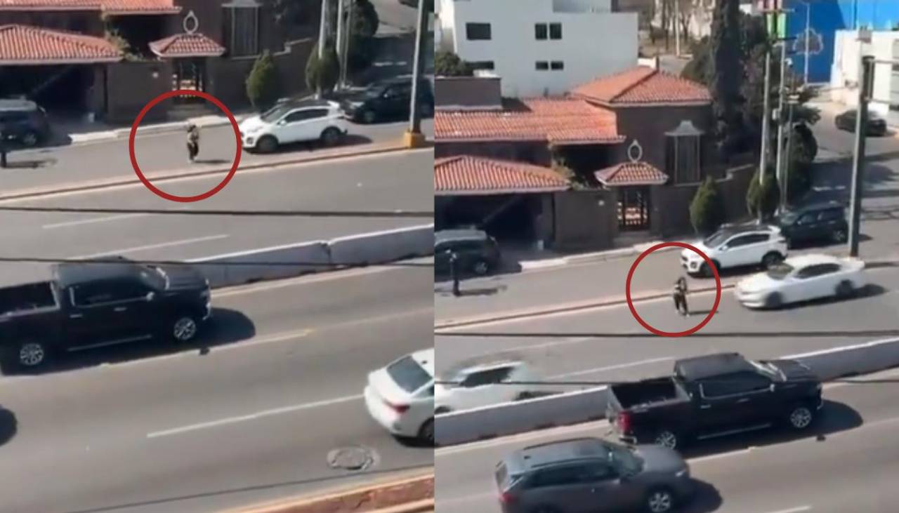 Imágenes fuertes: Auto atropella y arrastra varios metros a una mujer que corría en la carretera