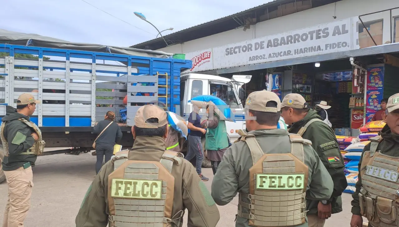 Recuperan 163 quintales de arroz desviados de Montero a Santa Cruz de la Sierra producto de una estafa