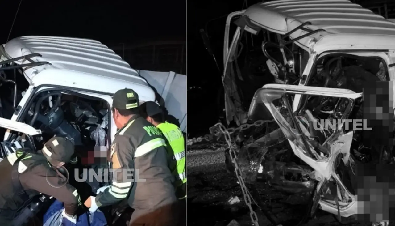 Un muerto y un herido tras colisión entre dos camiones en el trópico de Cochabamba
