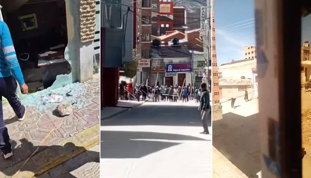 Bloqueadores saquean una unidad policial y causan desmanes en el centro de Llallagua