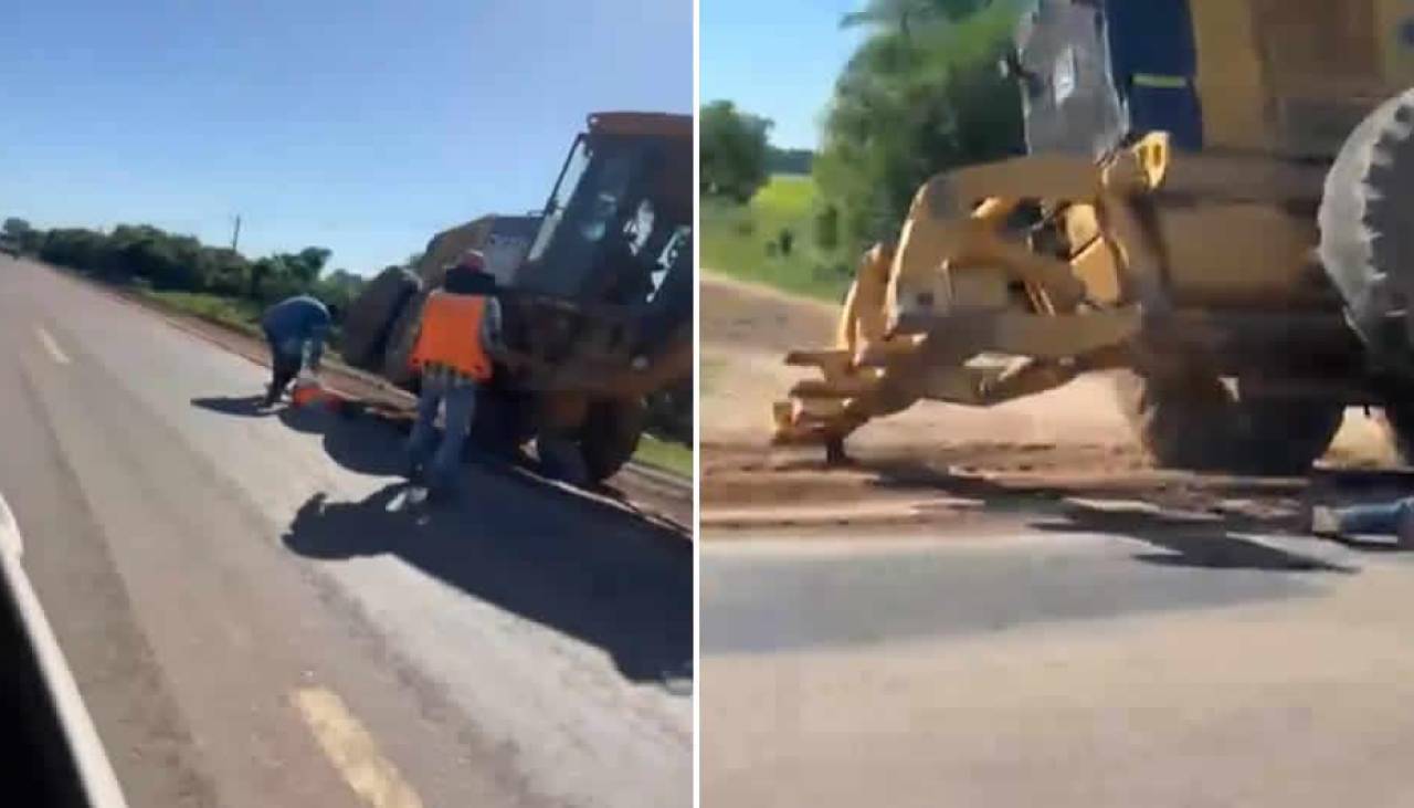 Trabajador muere tras ser arrollado por una motoniveladora; el chofer no se percató de su presencia