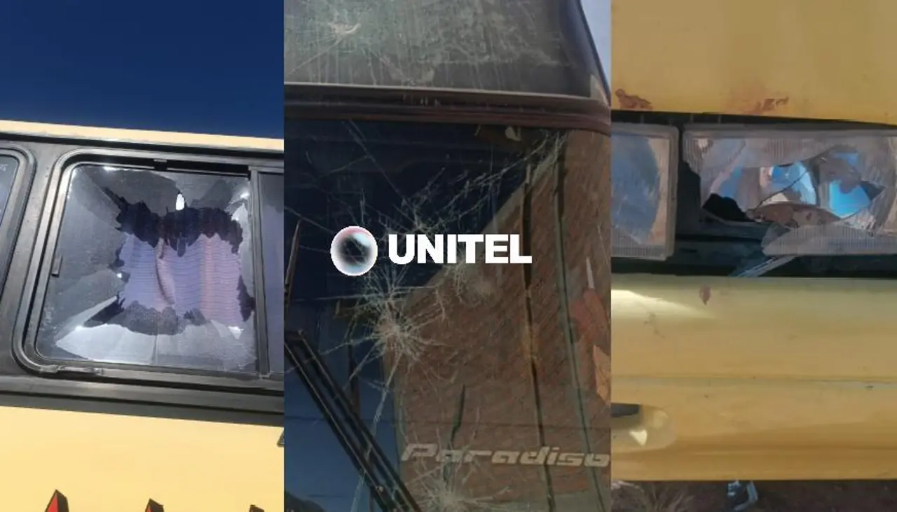 “Todo lo han destruido”: Chofer de uno de los buses que trasladó a policías a Llallagua pide ayuda tras daños a su vehículo 