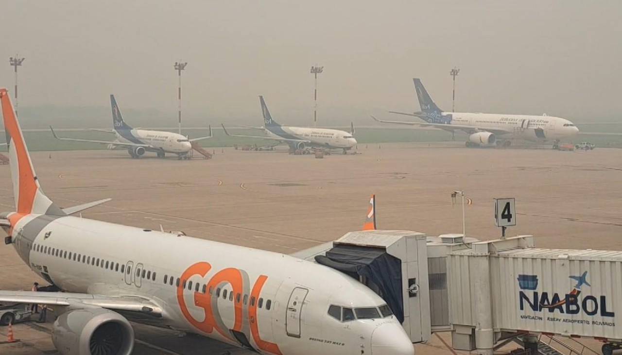 El humo obliga a cancelar vuelos en el aeropuerto Viru Viru: “No tenemos espacio para aeronaves en plataforma”, dice Naabol