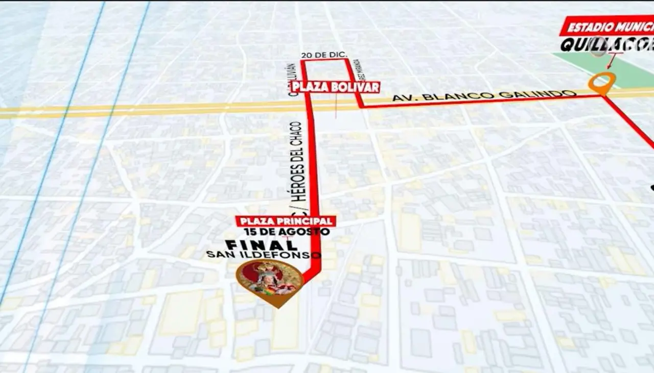 Conozca cuál será el recorrido que se realizará para la Entrada Folclórica por la Virgen de Urkupiña