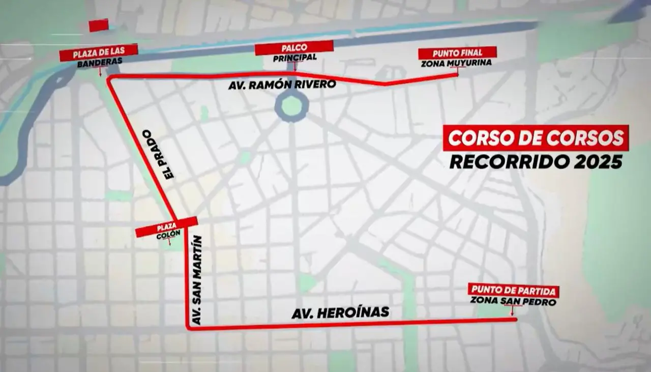 Conozca cuál será el recorrido para el Corso de Corsos de este sábado en Cochabamba