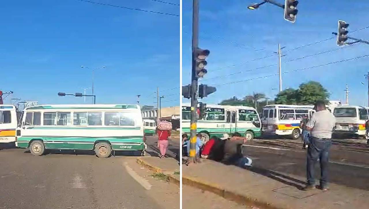 Micreros bloquean en distintos puntos de la capital cruceña: “Es la única forma de hacernos escuchar”