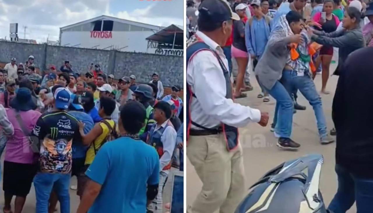 Video: Pelea campal en medio de la fila por combustible en Montero