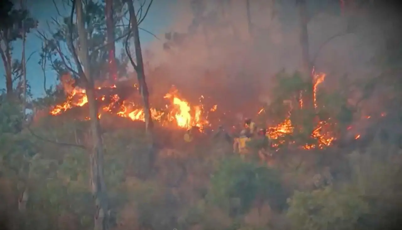 Dos incendios movilizaron a personal de emergencia en Cochabamba, el más extenso fue del Parque Tunari
