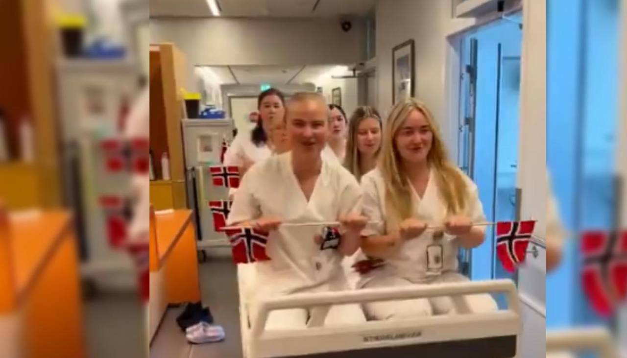 ¡Remando! Personal de hospital en Noruega alienta a su selección al estilo vikingo 