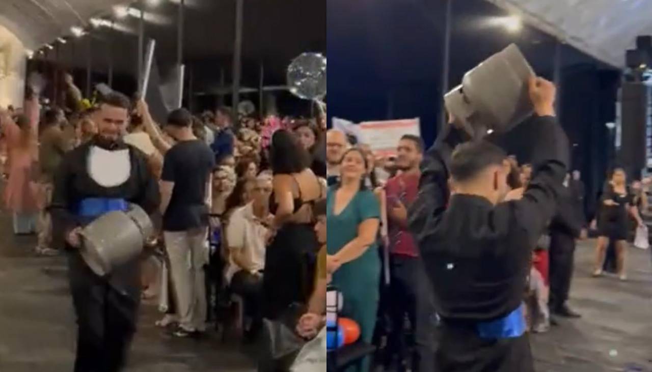 Graduado sorprende al llevar una garrafa de gas para honrar el trabajo de su padre 