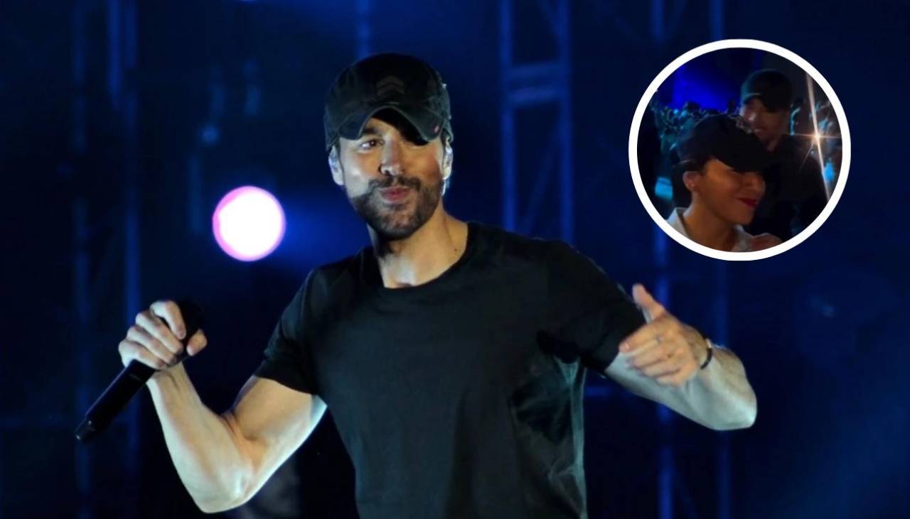 ¡Beso inesperado! Enrique Iglesias sorprende a cadete en pleno concierto