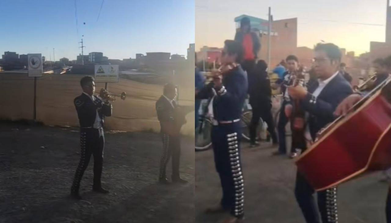Video: Mariachis cantan y hacen bailar en un punto de bloqueo para continuar su viaje