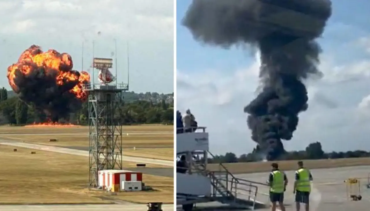 Una avioneta se estrella en el aeropuerto inglés de Southend poco después de despegar
