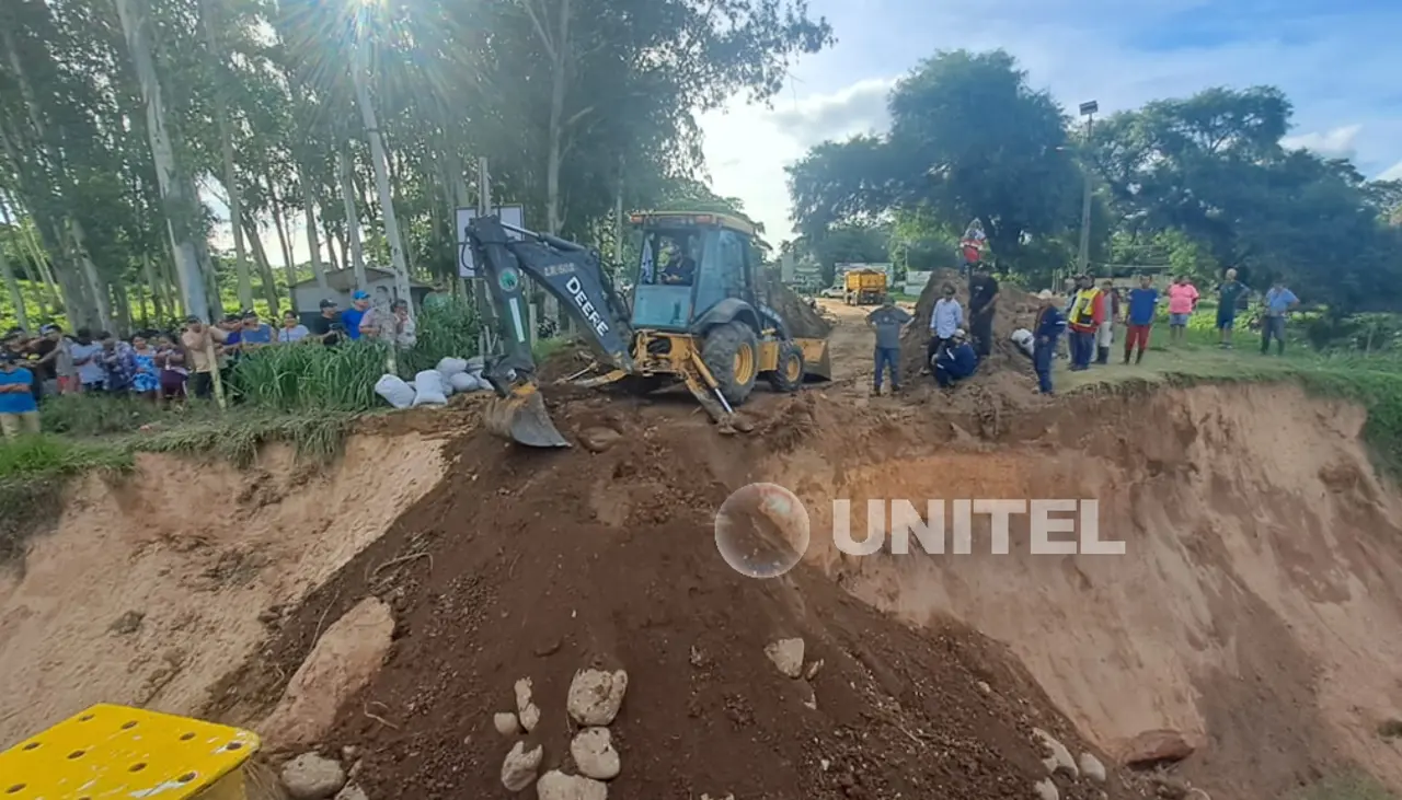 Tres días aislados: Realizan trabajos para reponer la rampa de acceso al puente de Colpa Bélgica