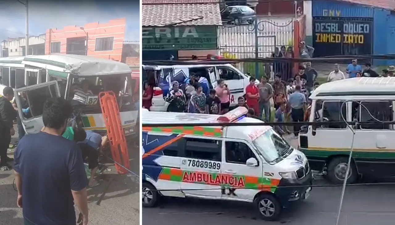 Santa Cruz: Dos micros protagonizan accidente en la avenida Moscú y deja varios heridos