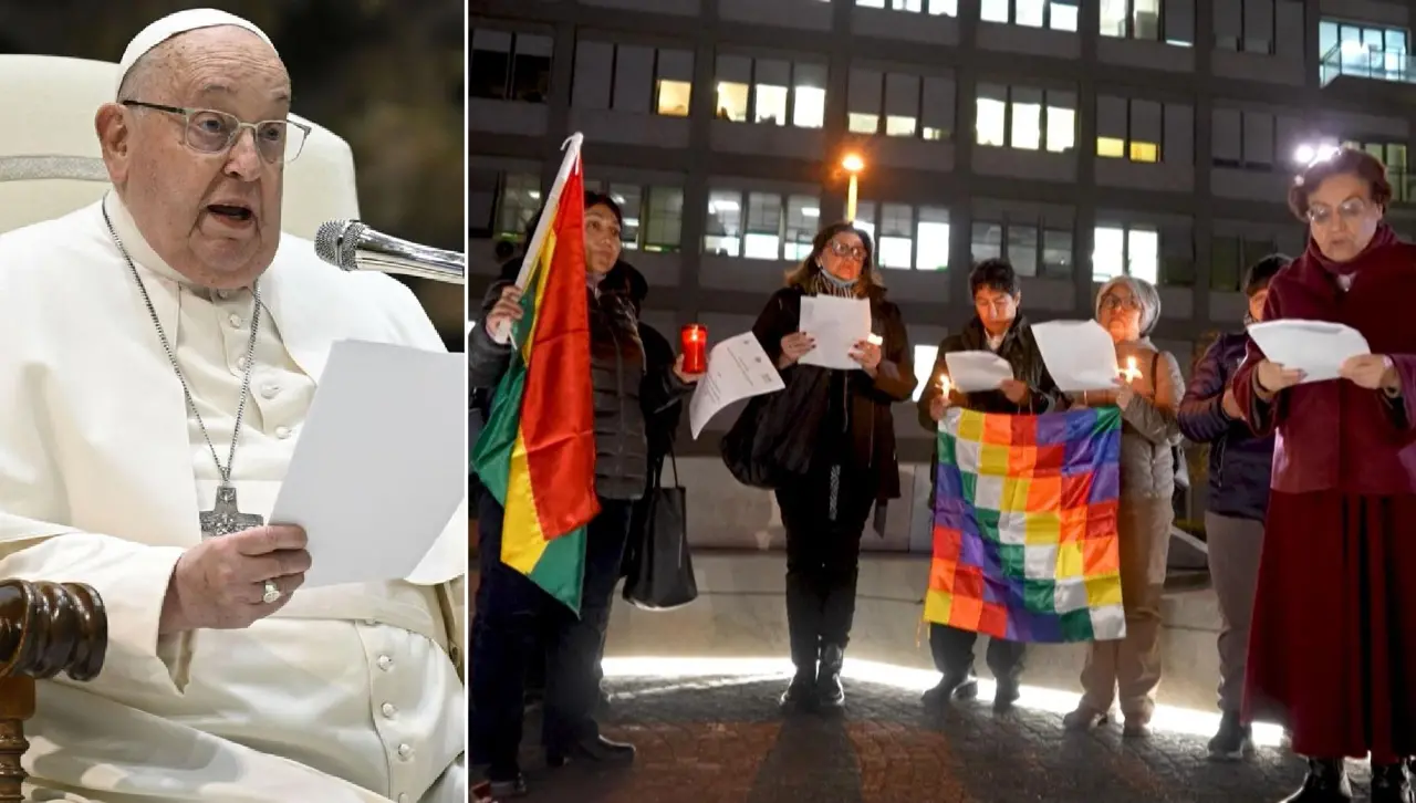 “Estamos conmovidos”: Comunidad boliviana en el Vaticano reza por la salud del papa Francisco