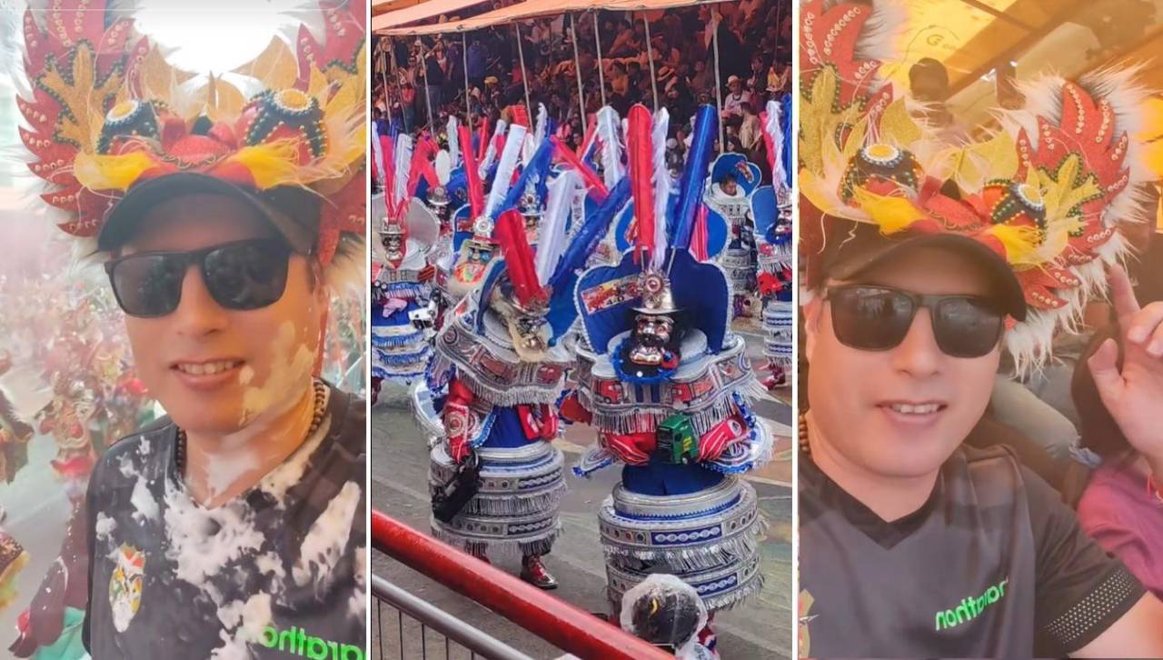 Edmand Lara participa del Sábado de Peregrinación en el Carnaval de Oruro