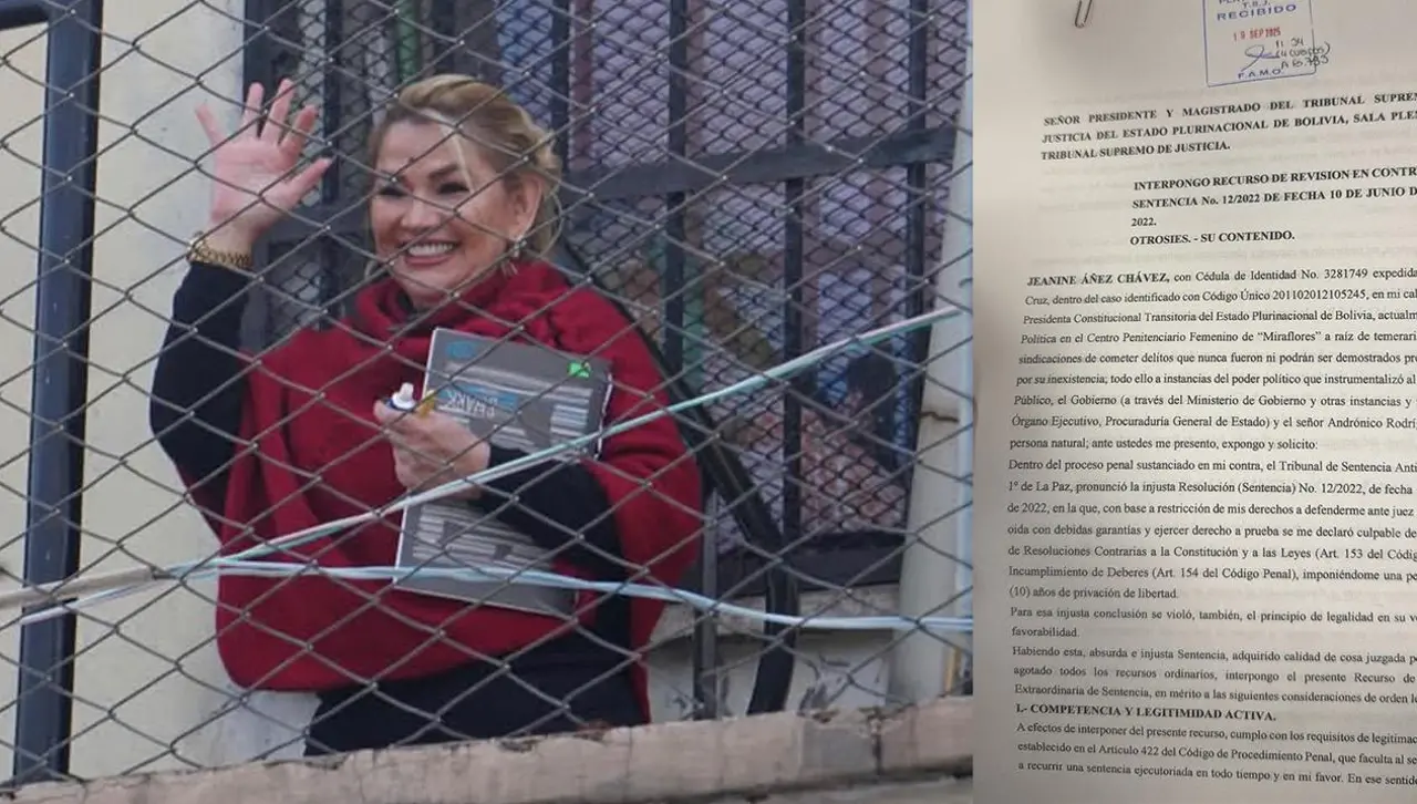 Añez presentó ante el TSJ un nuevo recurso de revisión extraordinaria de la sentencia del caso golpe II