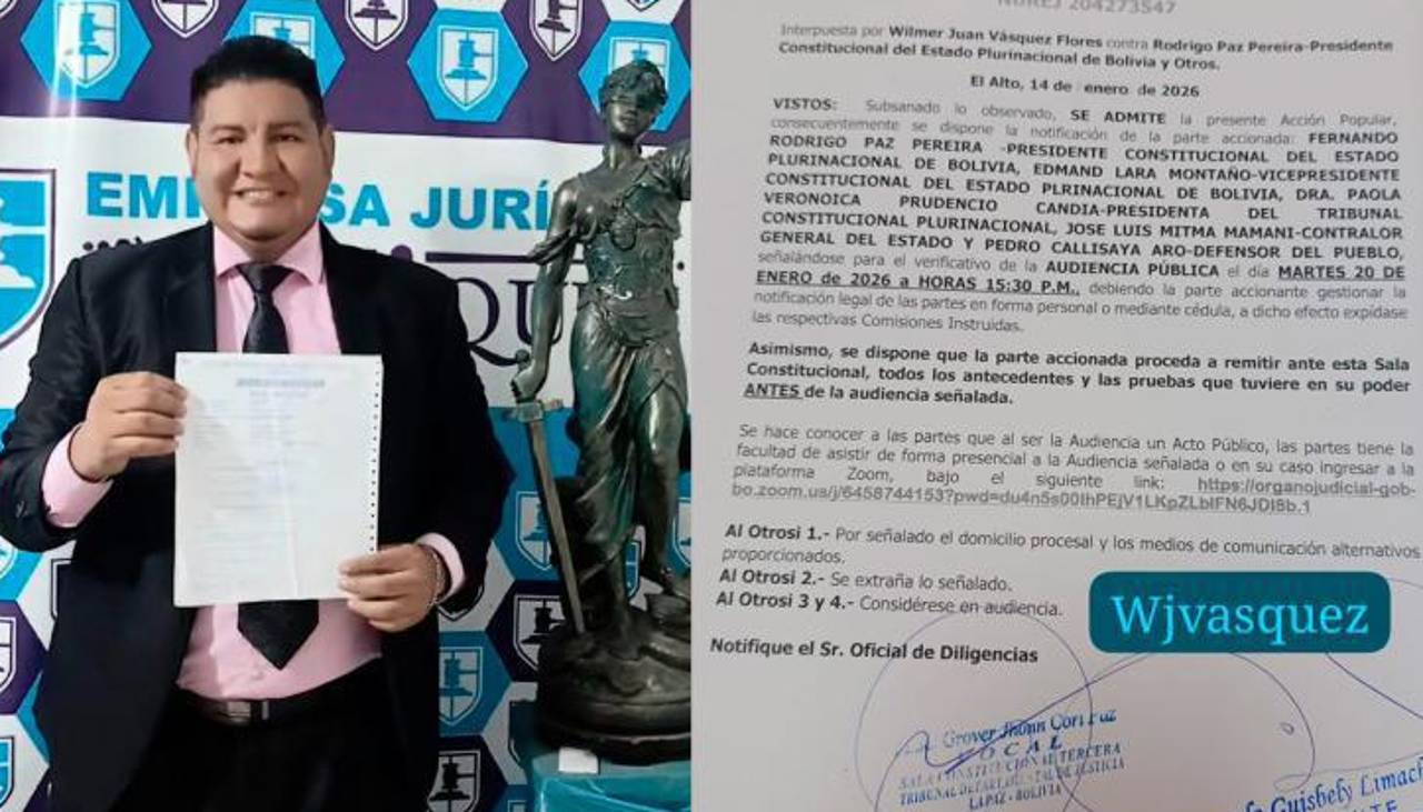 Fijan para este martes la audiencia por el decreto que permite a Paz gobernar desde el exterior, según abogado