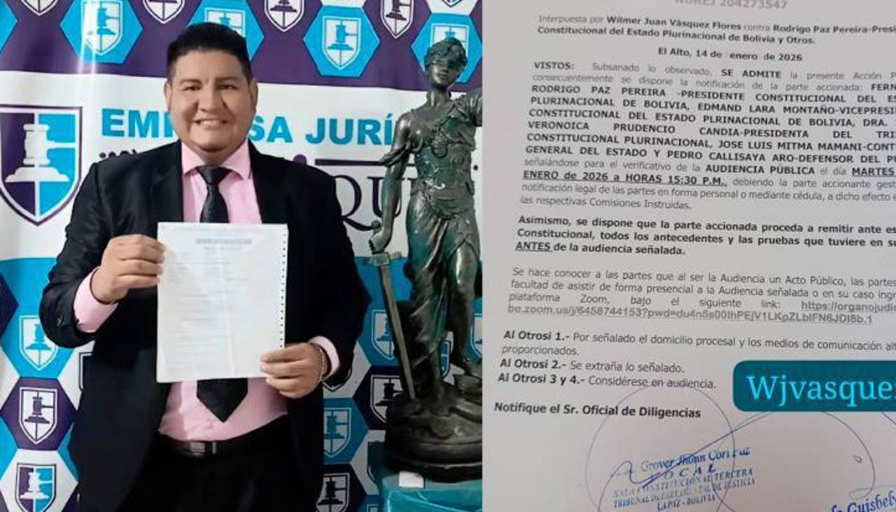 Fijan para este martes la audiencia por el decreto que permite a Paz gobernar desde el exterior, según abogado