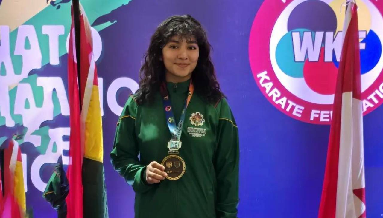 Melani Unzueta marcó historia en el deporte y regaló al país la primera medalla de oro en karate