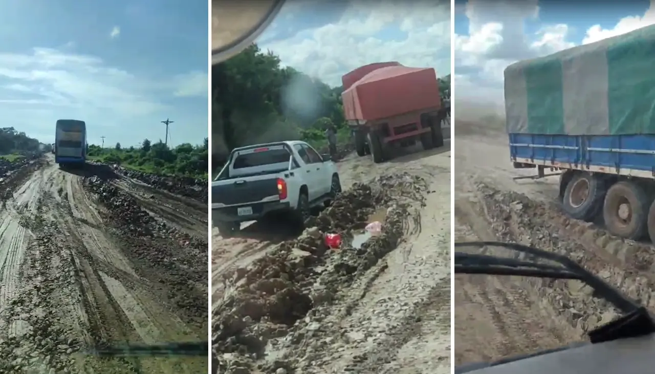 Bloqueo en Pailón destapa la precariedad del tramo Okinawa - Los Troncos y otras rutas alternas