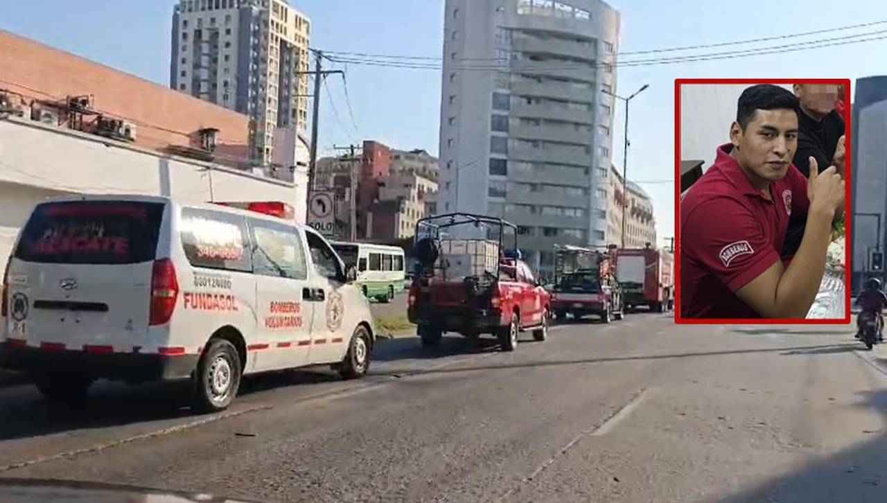 Caravana acompaña los restos del bombero que murió luego de estar tres semanas en terapia producto de una explosión