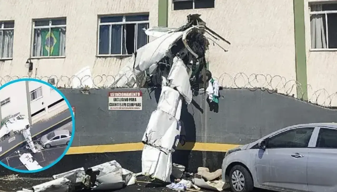 Dos muertos y tres heridos al estrellarse una avioneta contra un edificio en Brasil