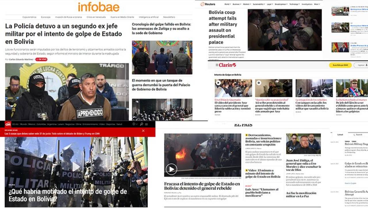 Así informaron los medios internacionales la toma militar en Bolivia