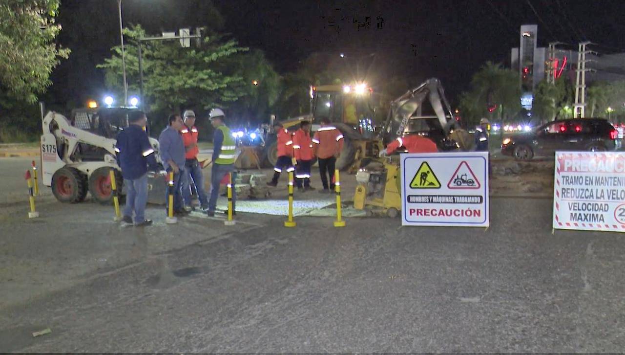 Santa Cruz: Saavedra arranca su gestión con trabajos de bacheo en la avenida San Martín