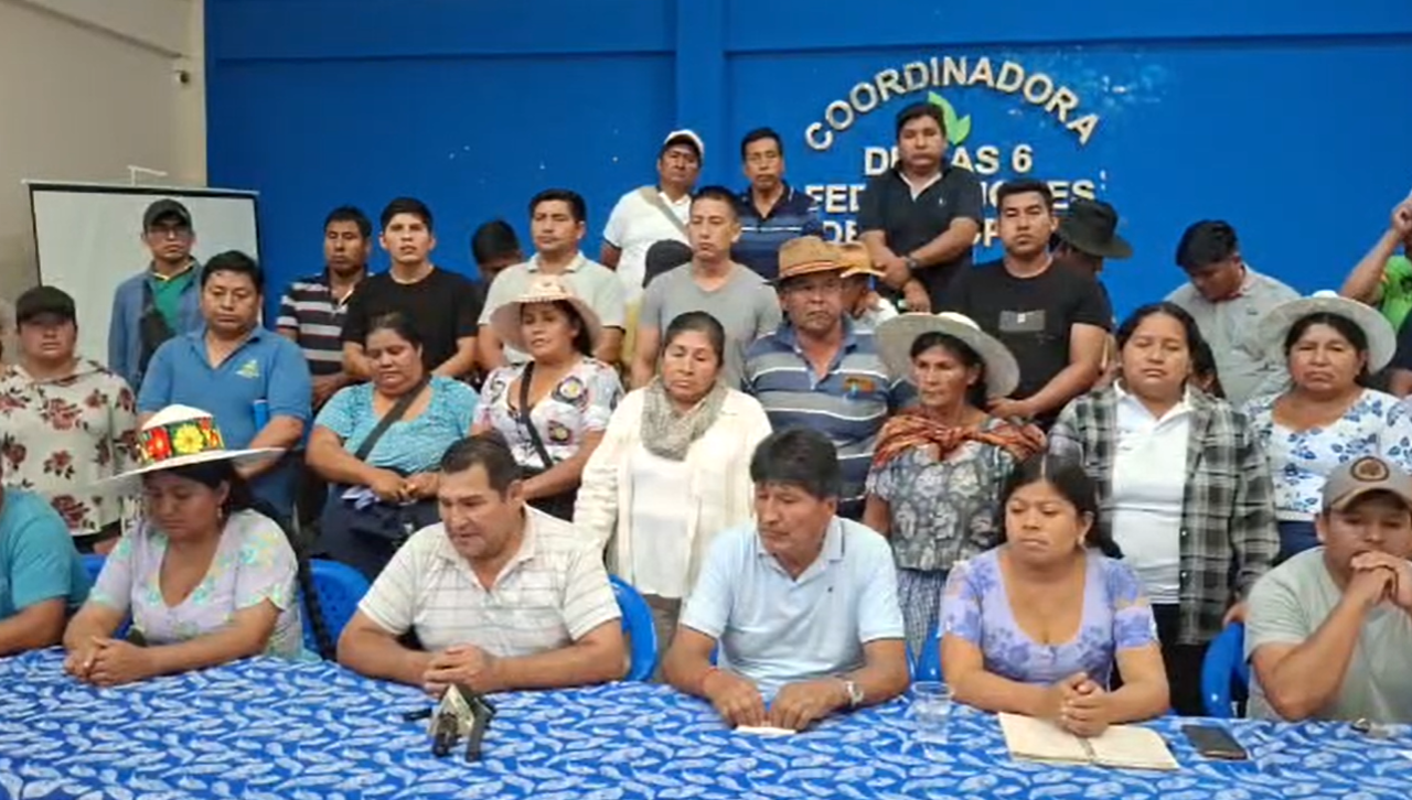 Evistas anuncian una marcha en Cochabamba y se declaran en “estado de movilización permanente”
