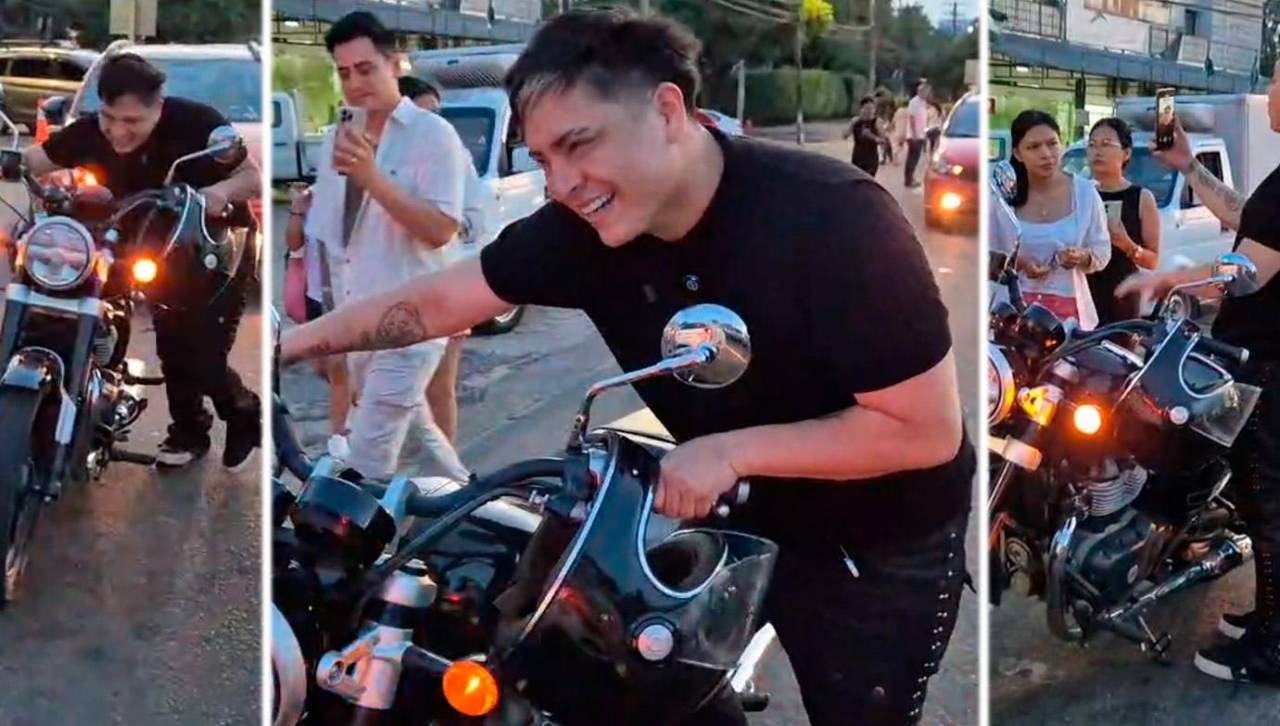 “Enojarse es peor”: Luis Vega hace fila por gasolina y lo toma con humor