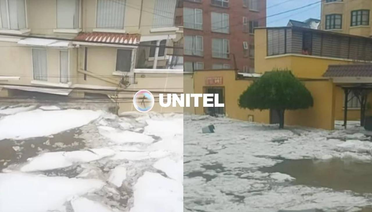 Intensa lluvia y granizo en La Paz provocan el desborde de un río y daños en viviendas de la zona sur