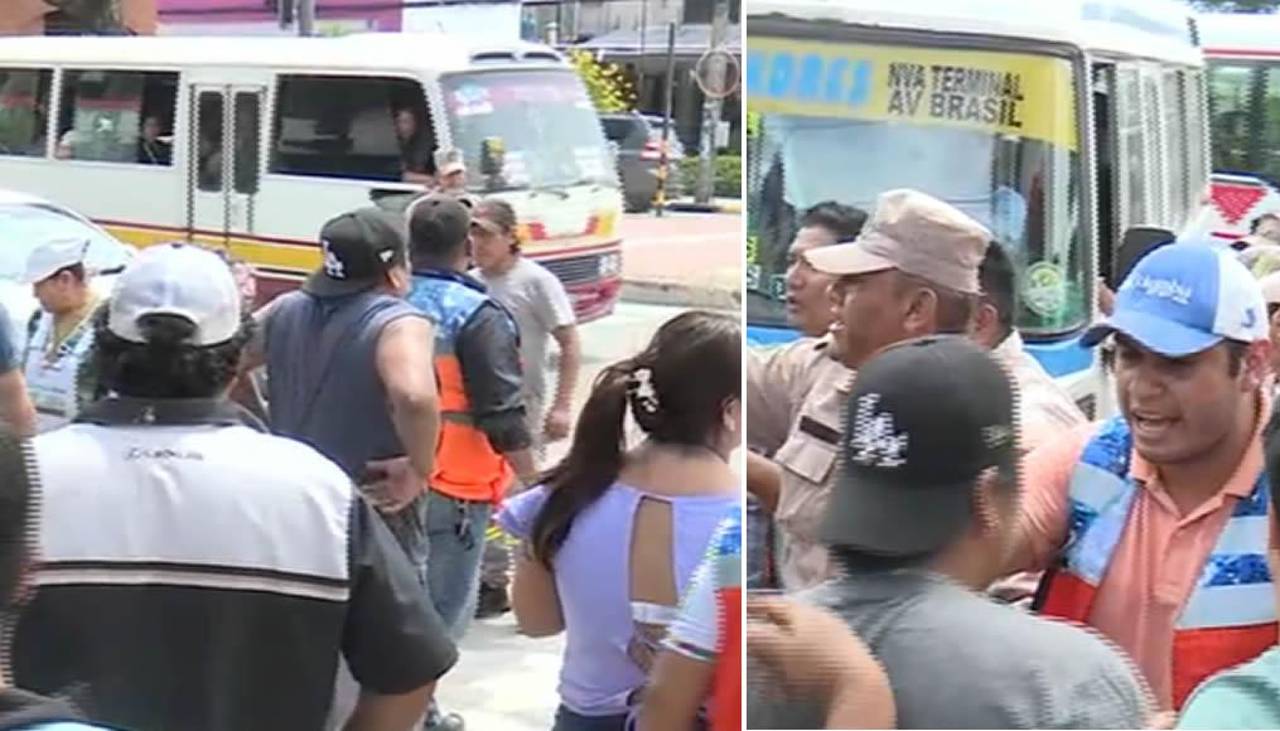 Vecinos y comerciantes se resisten al reordenamiento y tras gresca, Alcaldía logra el paso de micros en la calle Florida