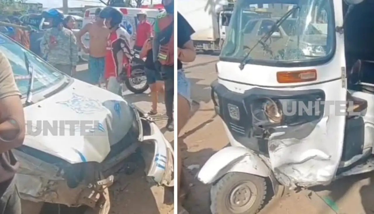 Video: Cinco heridos tras choque entre ‘torito’ y un vehículo en la zona este de Santa Cruz de la Sierra