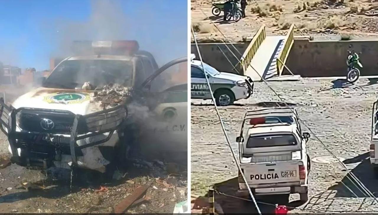 Dictan detención preventiva para acusado de quemar una patrulla en un punto de bloqueo de El Alto