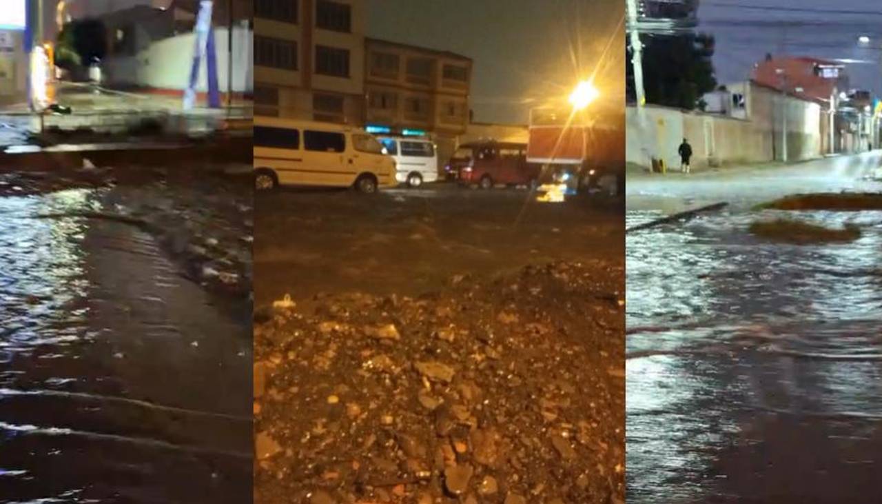 Intensa lluvia en La Paz y fuerte granizada en El Alto y Oruro dejan calles inundadas