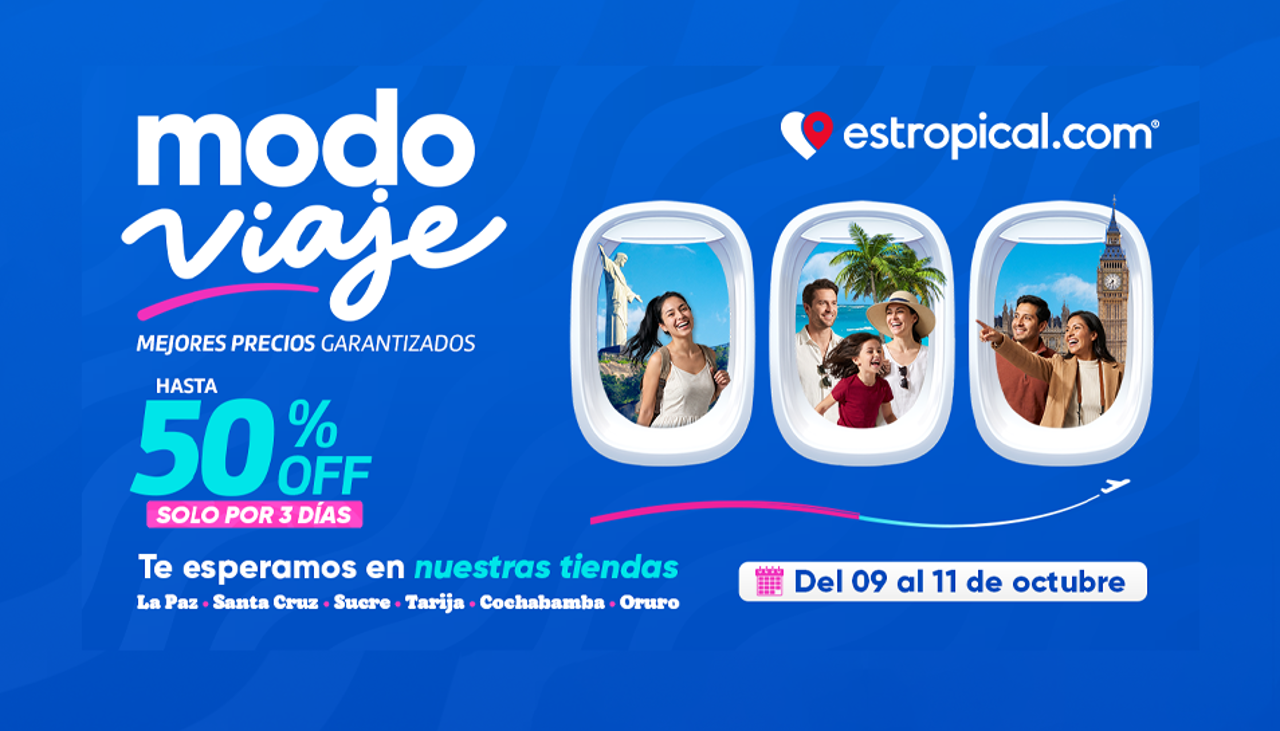 MODO VIAJES de estropical.com ofrecerá hasta un 50% de descuento del 9 al 11 de octubre