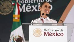 La mandataria mexicana, Claudia Sheinbaum, durante un evento en el estado de Puebla (México).