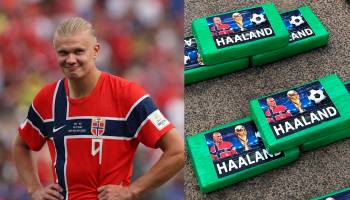 Hallan en Ecuador casi media tonelada de droga marcada con la imagen del jugador Erling Haaland